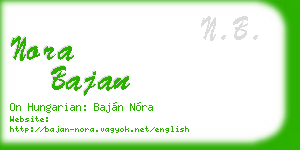 nora bajan business card