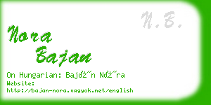 nora bajan business card